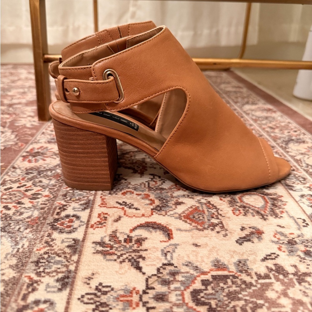 Steve Madden Tan Open-Toe Ankle Booties - Picture 2 of 7